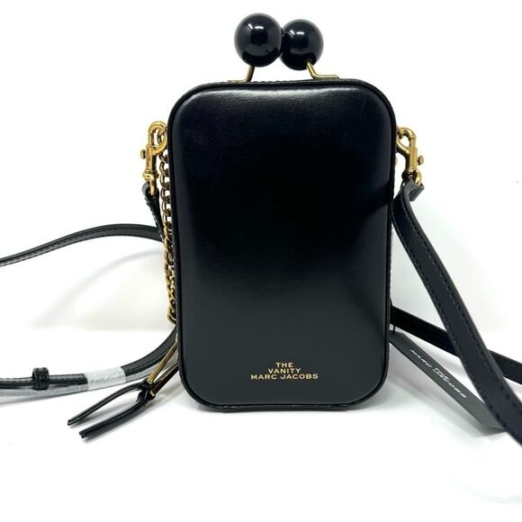 Marc Jacobs Rare Black Vanity Leather Crossbody Bag NWT - Picture 2 of 10